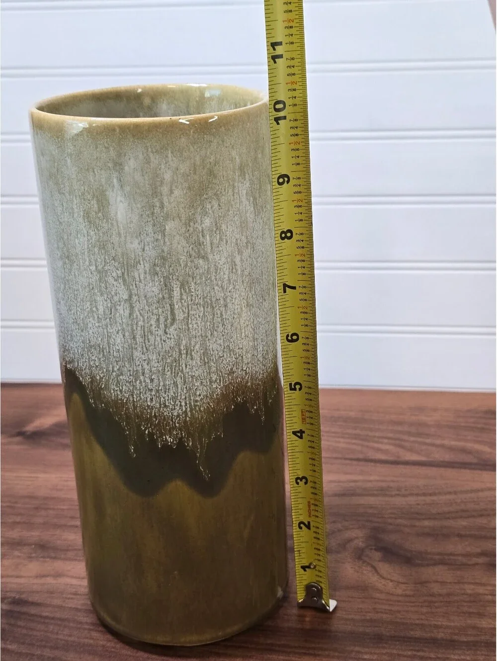Vintage California Originals Drip Glaze Cylinder Vase 10.5